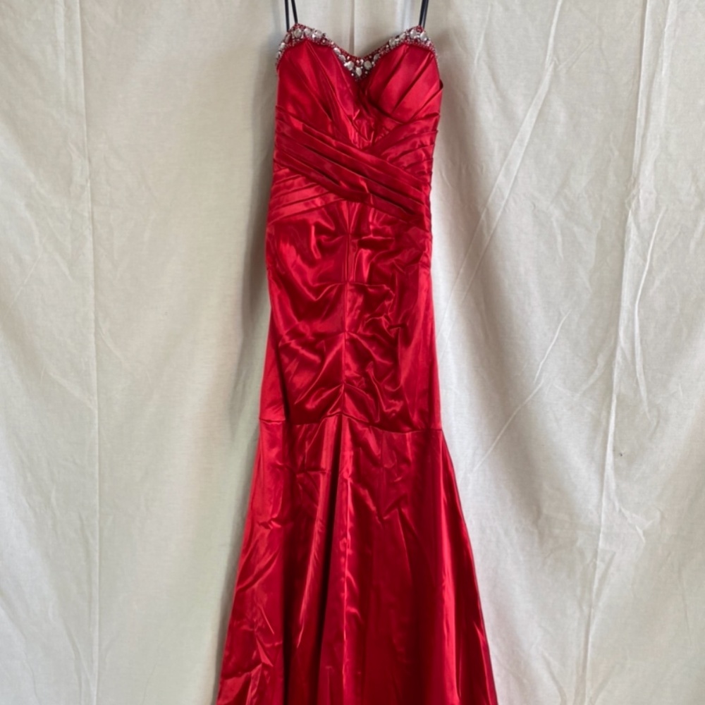B. Darlin Red Ruched Mermaid Dress